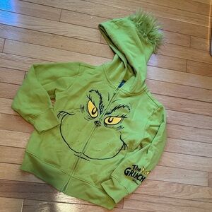 Kids Lime Green Grinch Zip up Hoodie